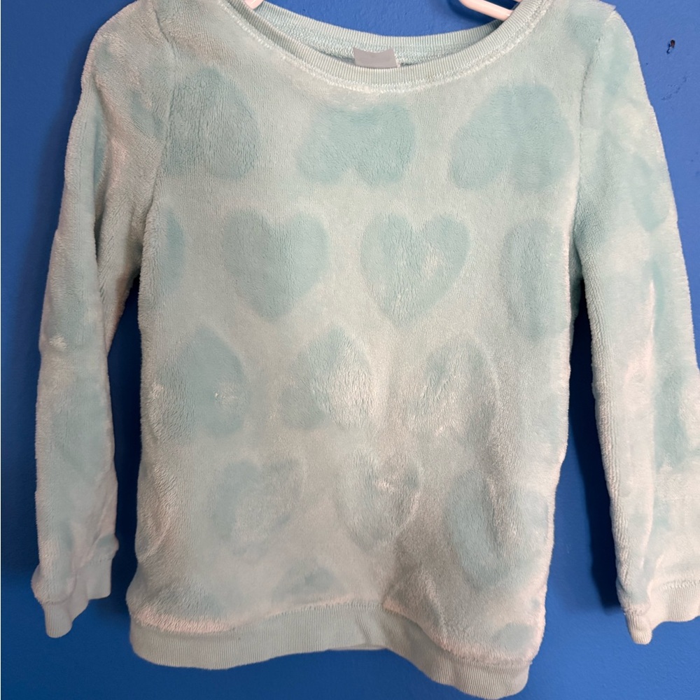Toddler Girls Light Blue Heart Sweater